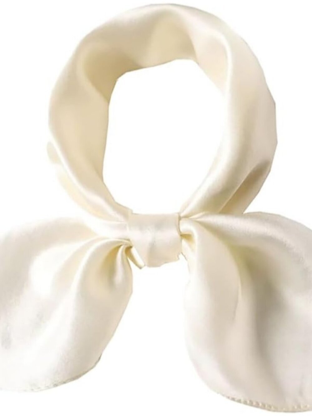 Women's Solid Color Off-white Square Scarf for Digital Printed Headscarf Silk